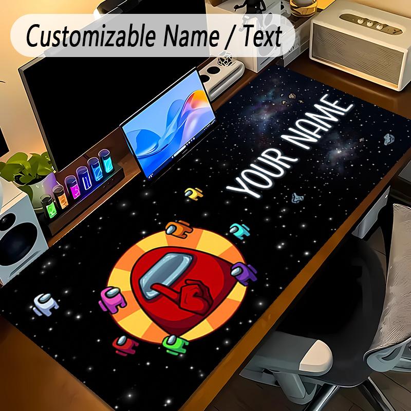 Large Mouse PadAmong Us Custom Name Text Personalized Desk Mat Non Slip Gaming Pad