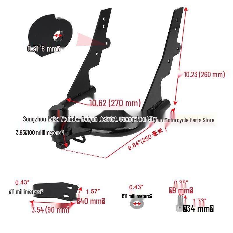 Czarny Wspornik Haka Holowniczego do Modyfikacji Harley Road King & Street Glide