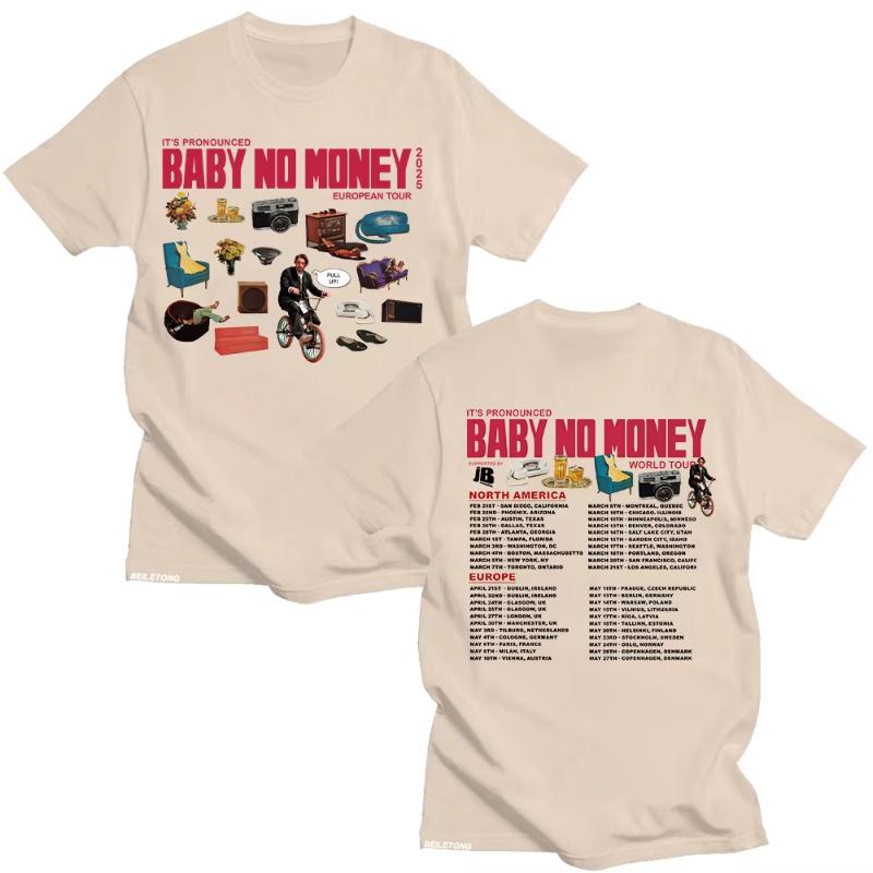 Bbno Its Pronounced Baby No Money European Tour 2025 Tshirts Rapper Humorous Cotton T Shirt Short Sleeve Summer Unisex Tops S