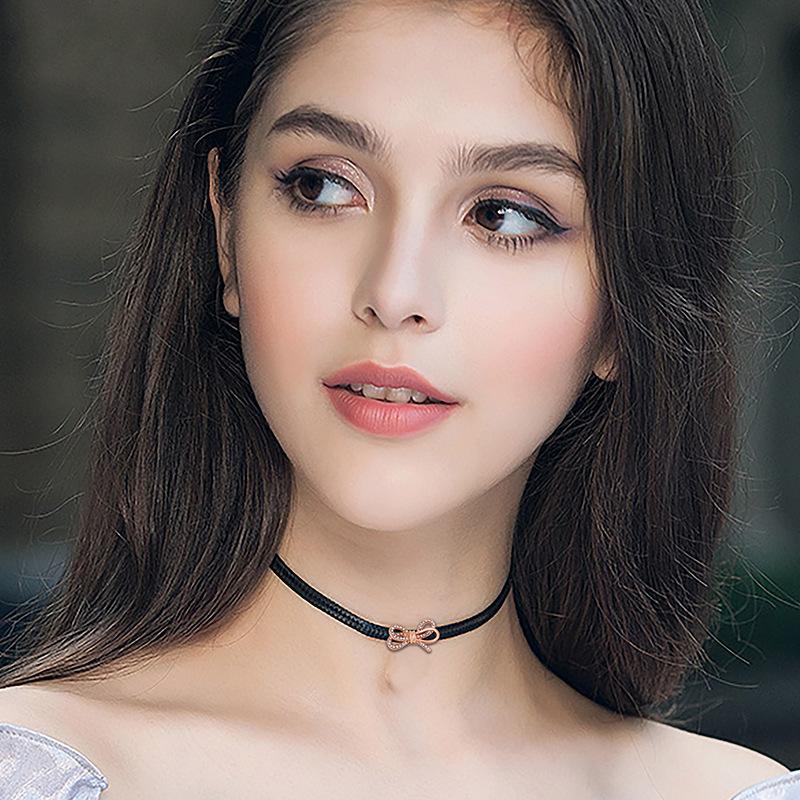 Collana Fiocco Xiaohongshu Catena Clavicola Choker Semplice Catena per il Collo Collare Collana Femminile