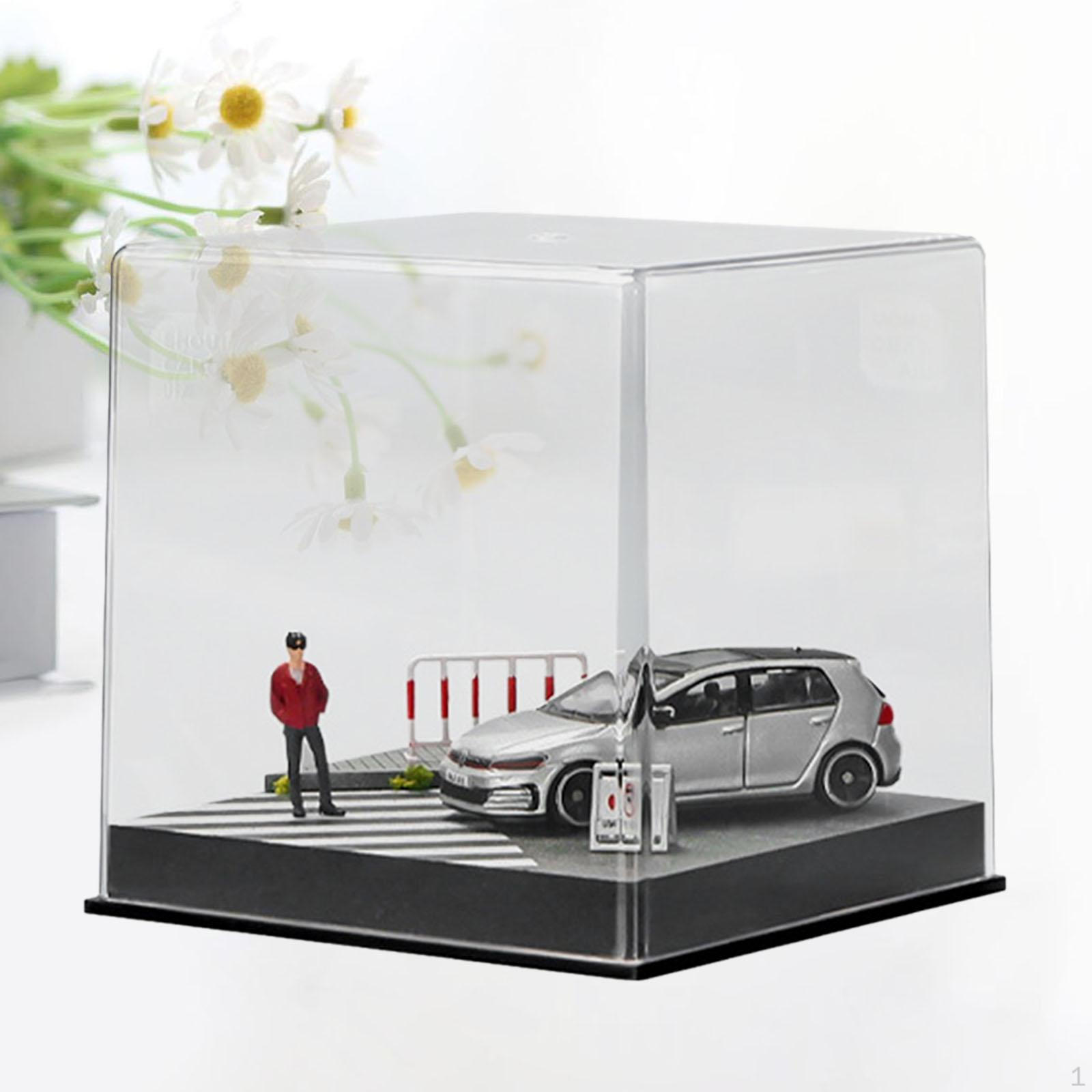 

Display Case, Transparent Storage Showcase, Dustproof Shelf Collection 1/64 Scale, Acrylic Cube for Single carriageway