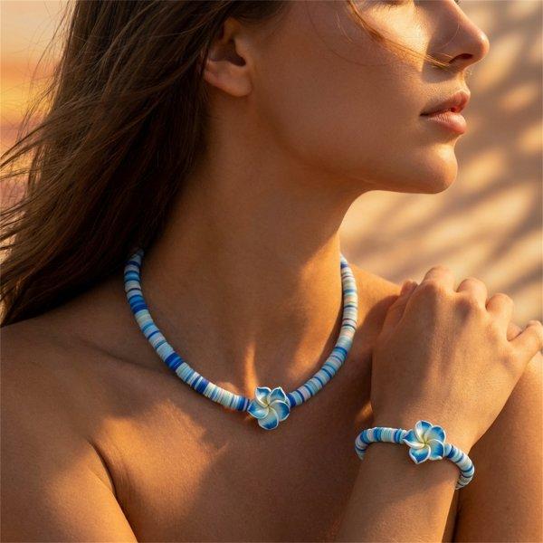 Bohemianische Muschel Choker Halskette für Damen Mode Sommer Süße Blume Anhänger Handgewebtes Seil Halskette Schmuck Accessoire