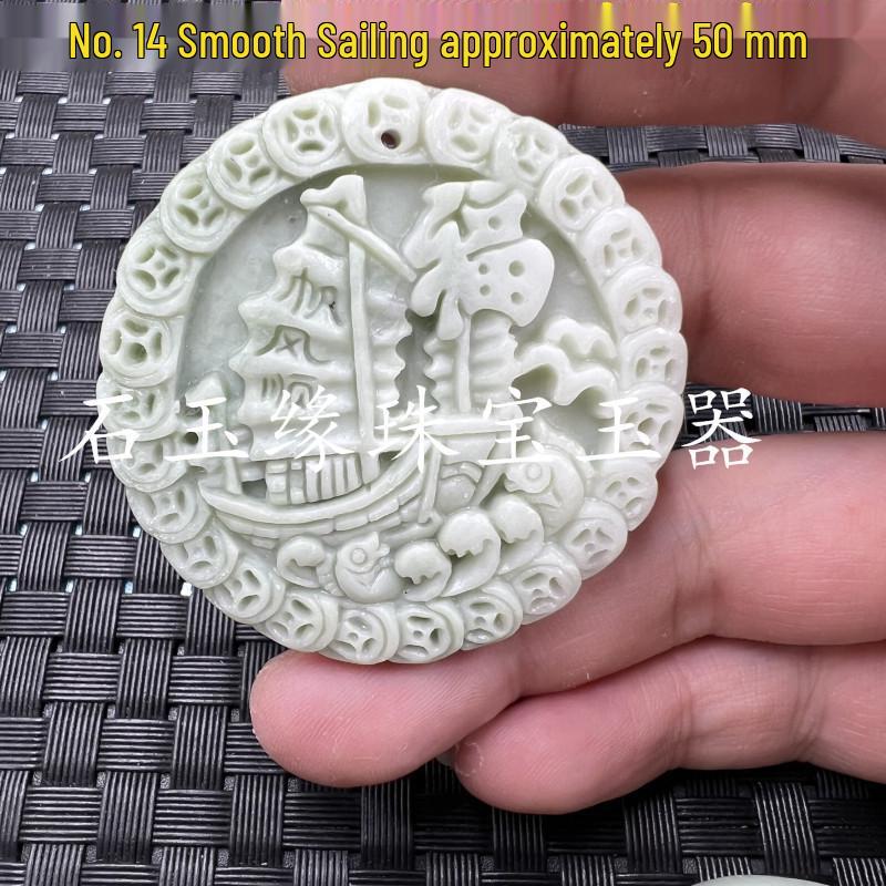 Guizhou Green Dragon Jade Pendant: Zodiac Buddha, Qilin Pixiu Talisman, Landscape and Abundance Designs