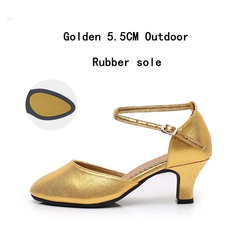 Zapatos Estándar para Mujer Nuevos Zapatos de Baile de Salón para Mujer con Perlas Punta Cerrada Zapatos de Salsa Suela Blanda de Goma Tacones Bajos para Danza Moderna