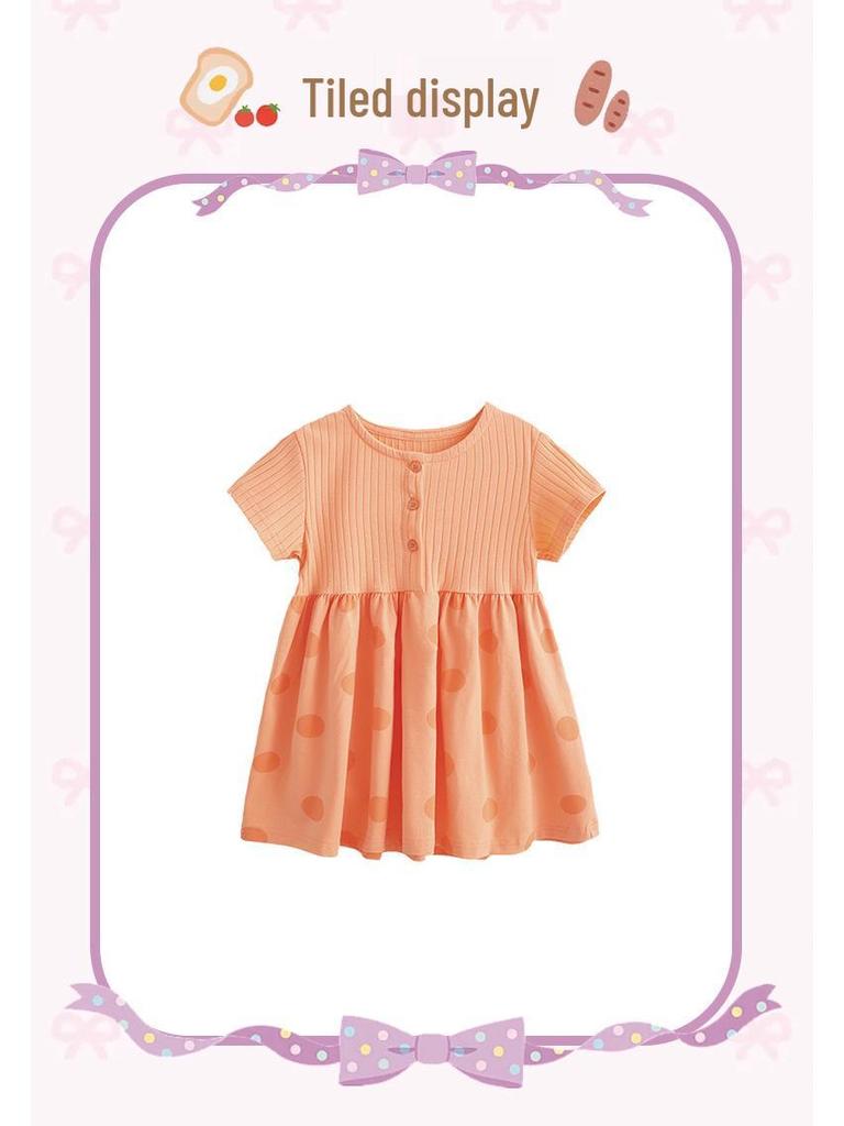 Vestito estivo per bambini Malwee - Carino Vestito da bambina con scollo rotondo, maniche corte, gonna da principessa