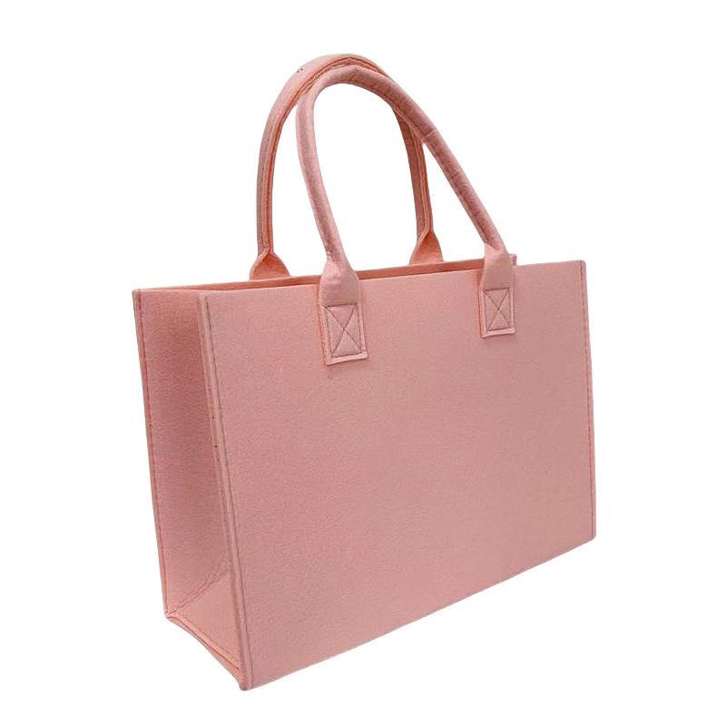 Red Festive Felt Tote Bag for Holiday Gifts and Souvenirs