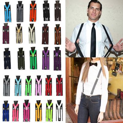 Plain Black Suspenders for Men Navy Red Burgundy Braces Unisex Strap Bretels Mannen Women Suspenders Y