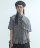 Mualeumoa Stripe Frill Belt Set Shirt-Charcoal