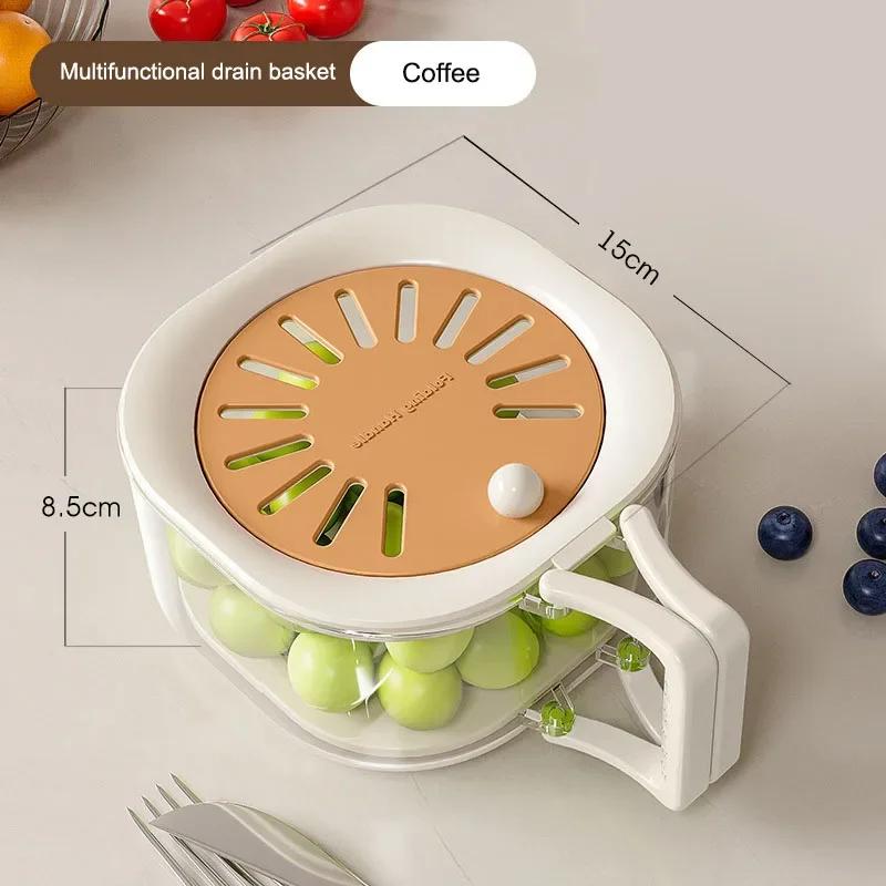 Food Grade Plastic Fruit Washing Basket Kitchen Helper with Water Drain Filter Cute Design for Vegetables and Fruits