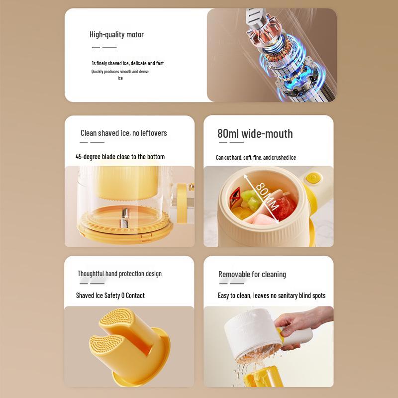 Compact Electric Shaved Ice Maker: Multi-purpose Smoothie & Fluffy Ice Machine for Summer