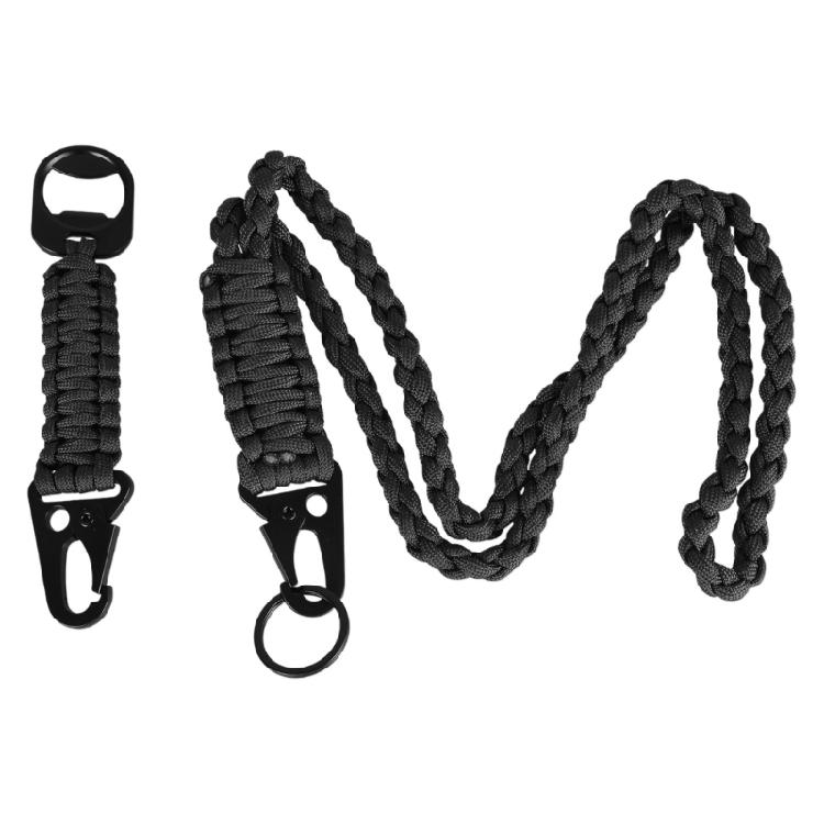 2 шт. Брелок из паракорда Прочная веревка Паракордовая петля Брелок Туристический инструмент 1 чёрный