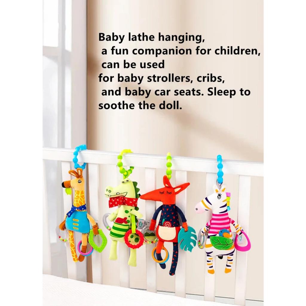 Soft Giraffe Infant Crib Bed Stroller Spiral for Newborns Car Seat Baby Rattles Early Education Development Handle Toys Gifts