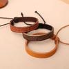 Bracciale da uomo in pelle nera a doppio strato con occhio di tigre giallo e acciaio inossidabile