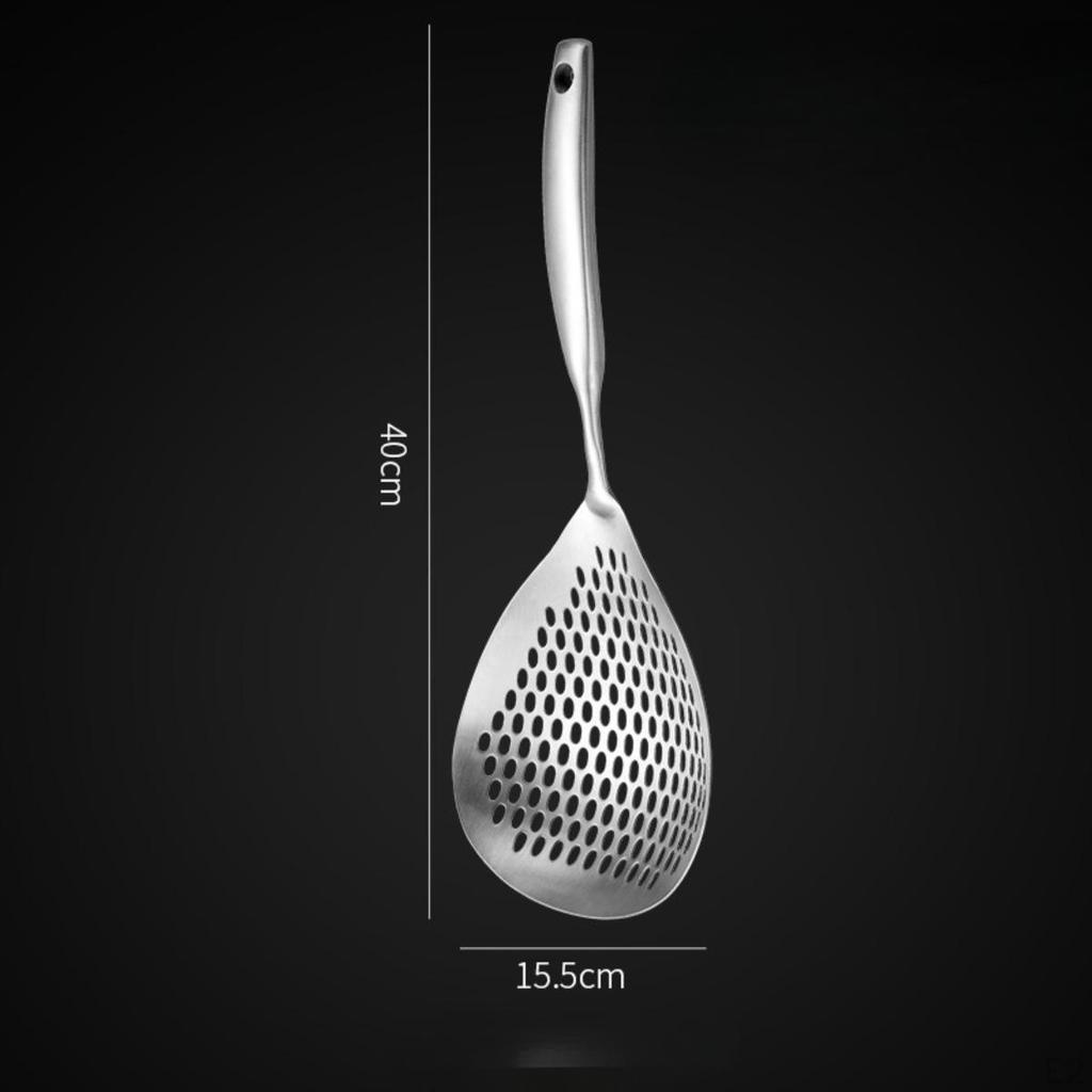 Stainless Steel Skimmer Spoon Pot with Long Handle Foam and Oil Sieve Fine Mesh