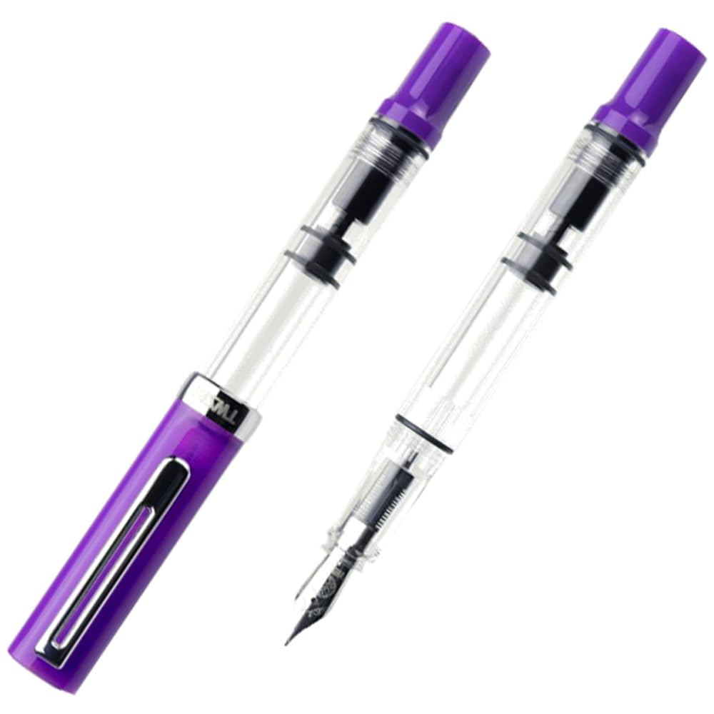 Перьевая ручка TWSBI Eco-T, Баклажановый, Темно-синий, 1.1 мм, С заправленными чернилами, TWC10045