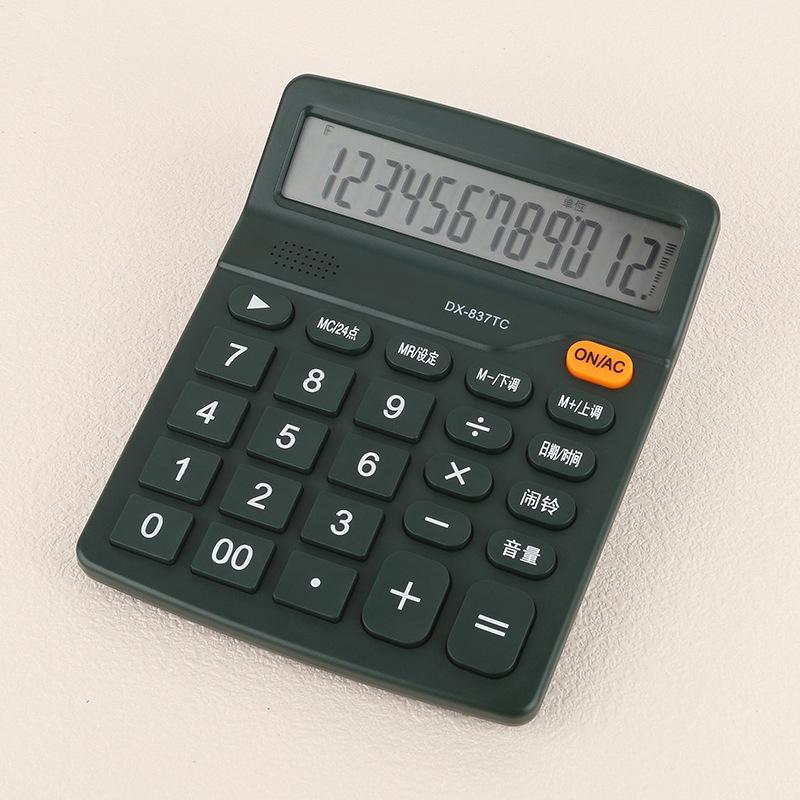 12-Digit Large Lcd Display Calculator Standard Function Calculator With Solar & Battery Dual Power For Home Basic Desktop Office