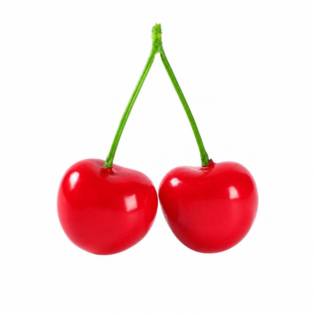Faux Cherry with Green Vivid Foam Decoration True for Tabletop Arrangements, Photo Studios,