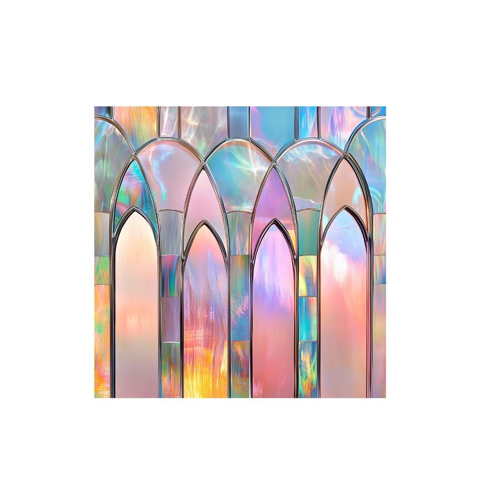 Floral Pattern Static Window Stickers Glass Block Design Decorative Sticker  Home Decoration