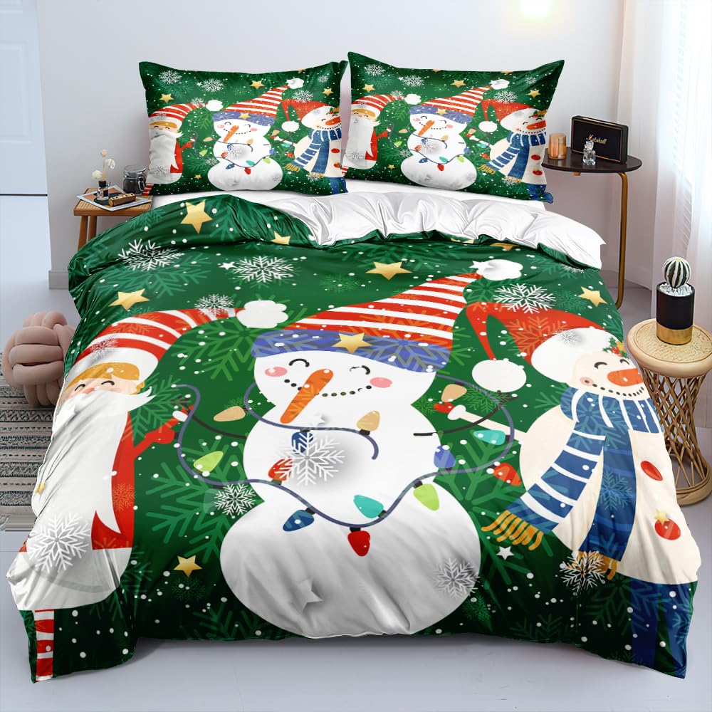 Merry Christmas Duvet Cover Set Red Bow Pattern Comforter Covers And Pillow Shams Buff Color Bedding Sets Twin Size Xmas Decor