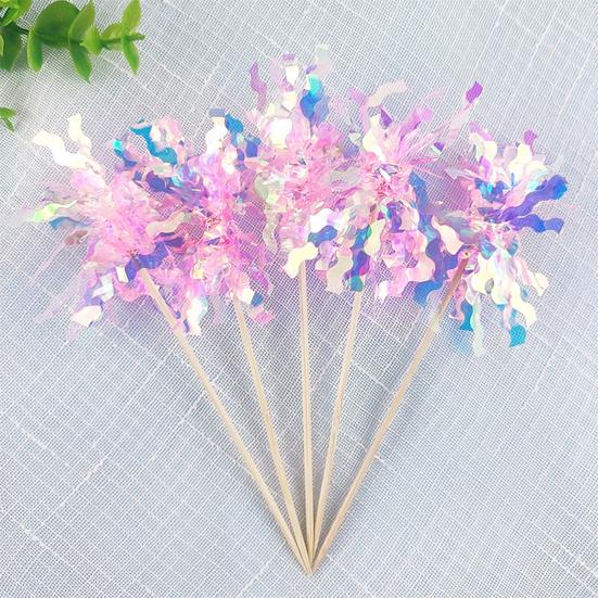 5Pcs Happy Birthday Cake Toppers Glitter Cake Decoration Colorful DIY Baking Cupcake Toppers for Wedding Birthday Party