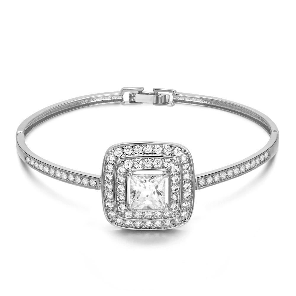Romantic Rose Gold Plated Women's Bracelet with AA Cubic Zirconia