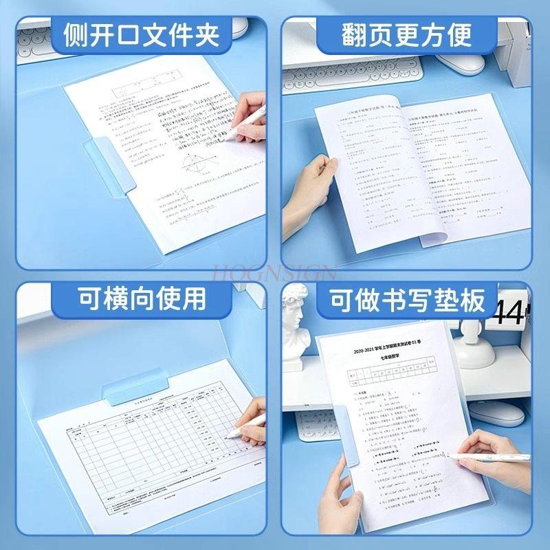 10pcs A4 rotating rod folder, paper storage bag, transparent insert folder, elementary school loose leaf drawer, paper clip