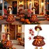 Maple Leaf Porch Bird Dress Set for Front Door Display, 21Inch Bird Statue Outfit with Matching Hat for Porch Animal Statue Decoration