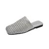 Silver Outer Wear Hollow Woven Bag Head Half Slippers Women's Summer 2025 New Versatile Internet Celebrity Flat Cool Slippers