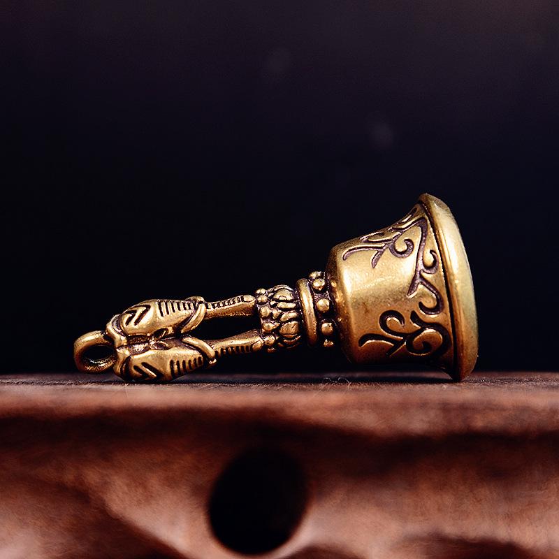 Tibetan Bronze Bell Antique Bell Christmas Tree Pendant Brass Handicraft Magic Bell Wind Bell Shui Feng Bells For Decoration