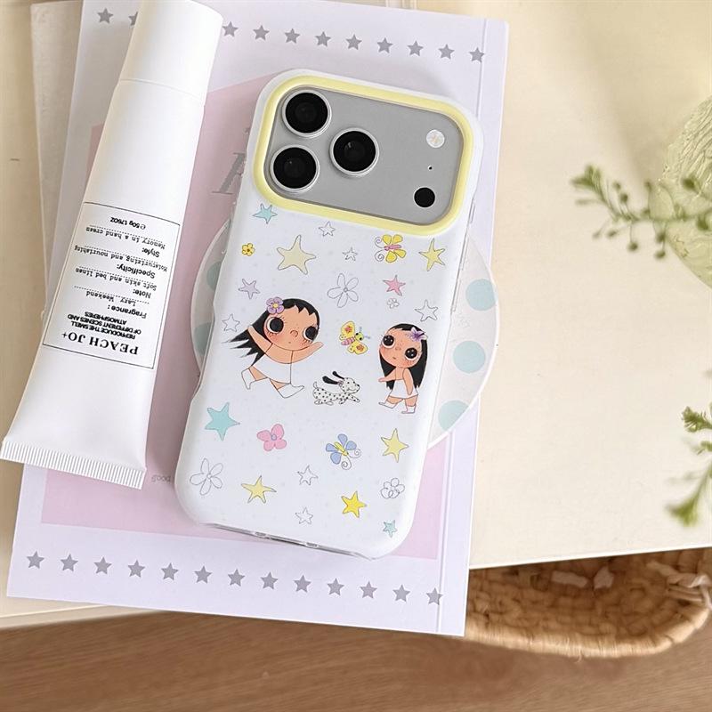 

Spring Stars & Butterflies Cartoon Case for iPhone 17/16 Pro Max/15/14 iPhone 16 Pro Max