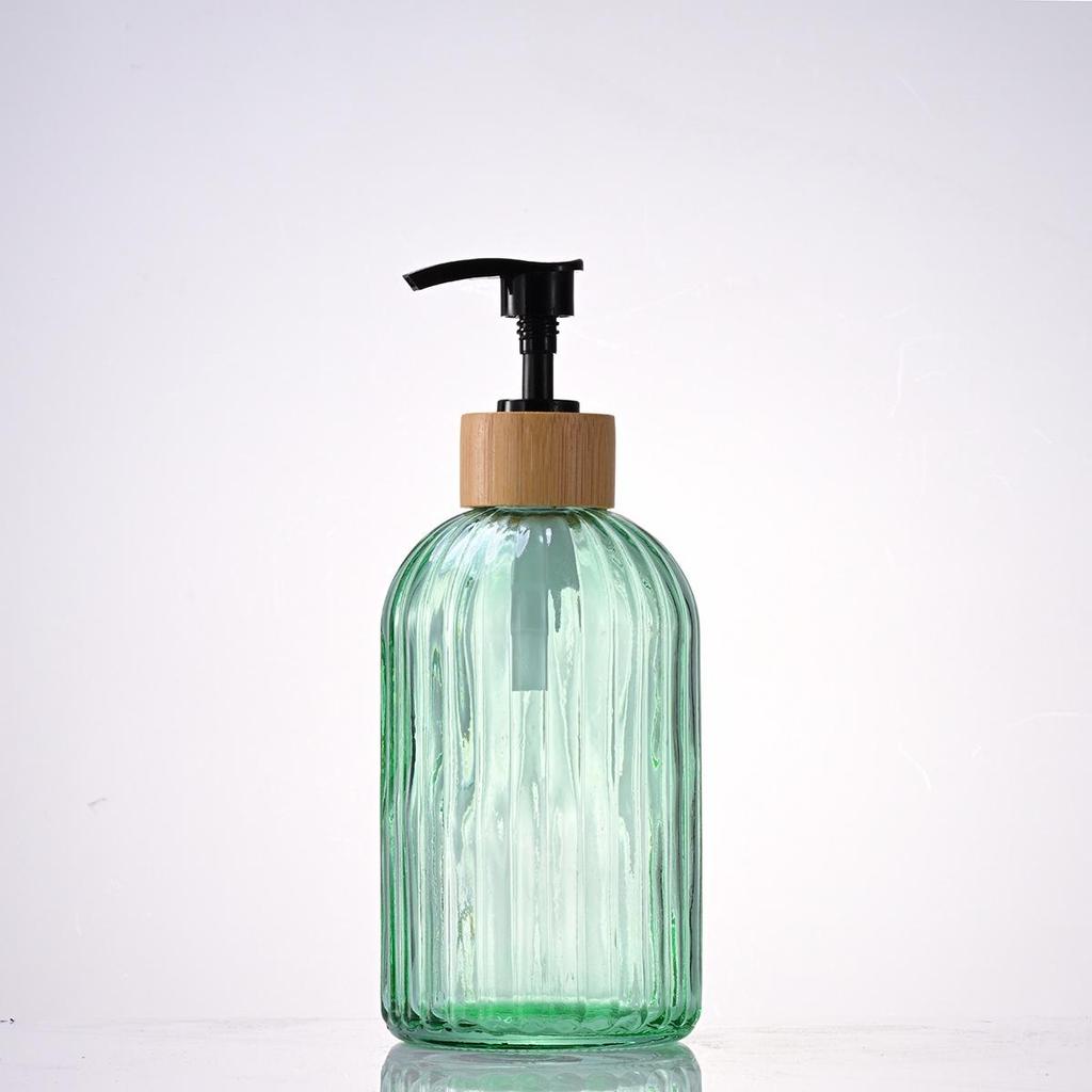 Vertikaler Streifen Nichtrutschender Glas Seifen- & Lotion-Spender für Zuhause oder Hotel
