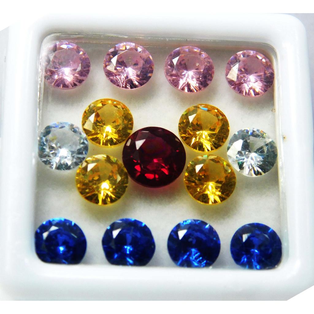 10 Pcs Natural Sapphire Mix Color Round Cut Loose Gemstone Lot