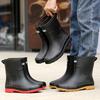 Bundle mouth new medium tube rain shoes men's waterproof and non-slip rain boots to keep warm fishing work