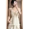 Wind Suspender Vest Top Lace Splicing Skirt Women's Dress Suit Summer