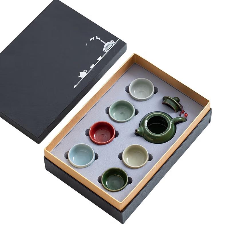 Peacock Green Ceramic Teapot Set