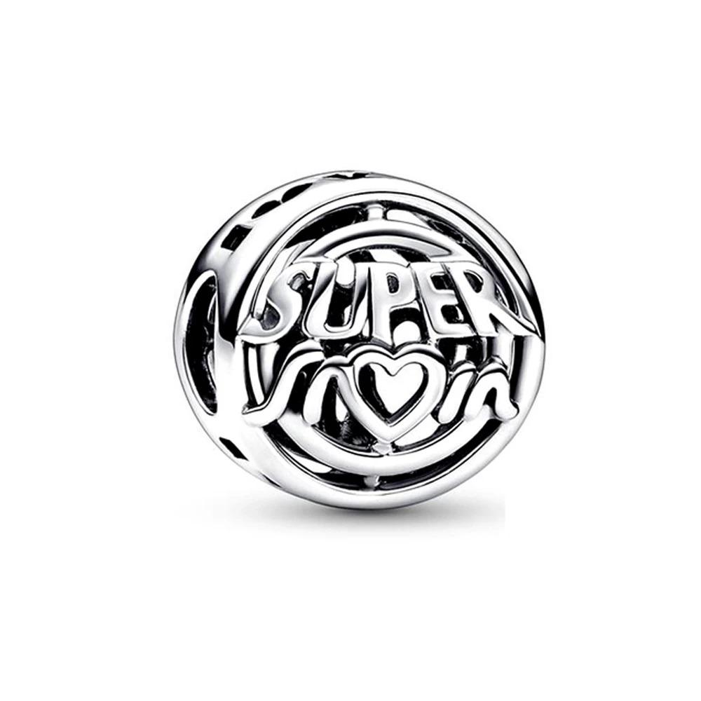 925 Silver Football Flower Ice Snow Round Beads Charm for Pendant Bracelet Necklace Jewelry Making DIY Gift