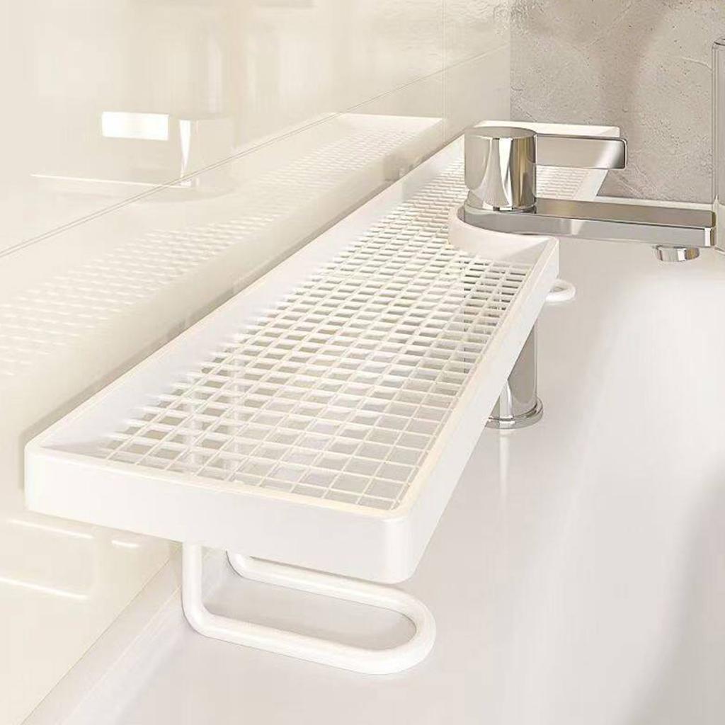 Bathroom Countertop Organizer Space-Saving Free Standing Faucet Storage Shelf Countertop Draining Stand for Kitchen & Bathroom