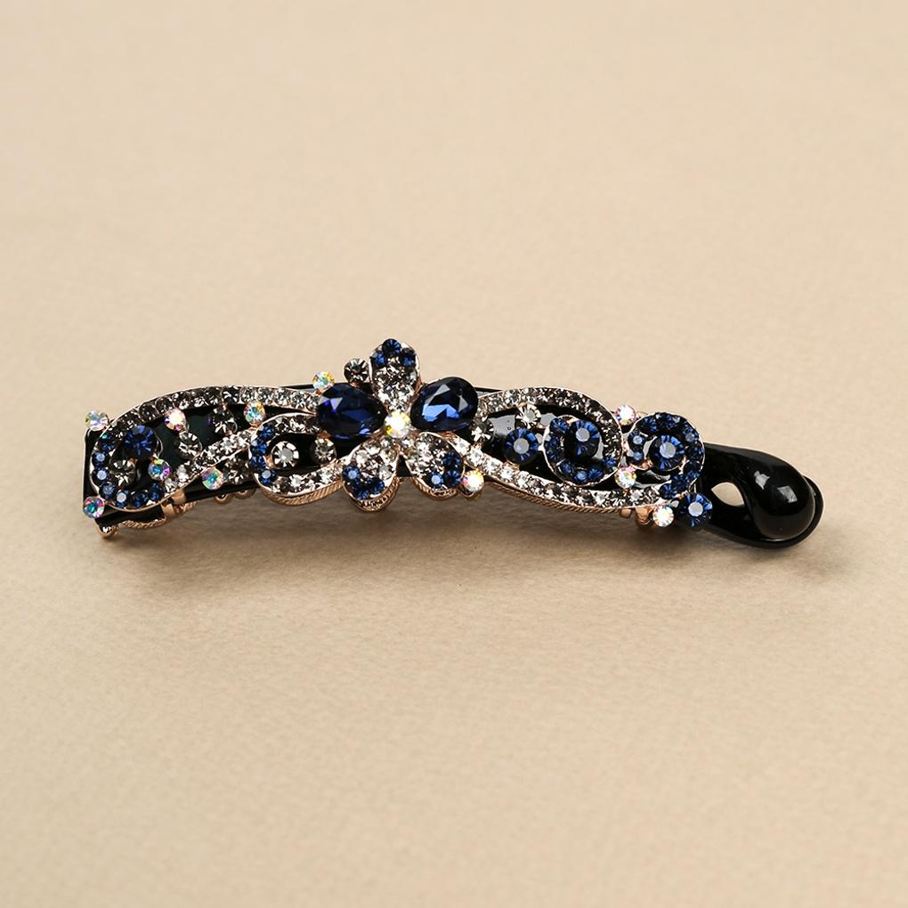 Women's Queen Flower Hair Banana Pin Cubic Point Clip