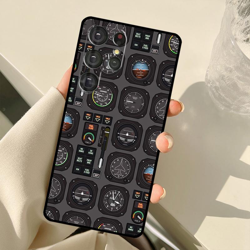 Aviation Aeroplane Pilot Cockpit Case For Samsung Galaxy S22 S21 Ultra Note 20 S8 S9 S10 Note 10 Plus S20 FE S21 FE Cover
