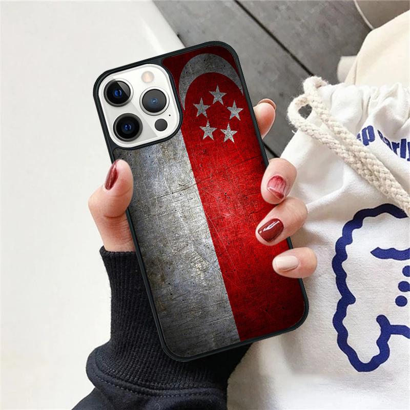 Singapore Flag Phone Case For iPhone 17 Air 15 16 Cover  11 13 14 Pro Max 12 Plus Max Fundas