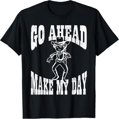 Go Ahead Make My Day, Cowboy Gifts For Men, Texas Cowboy T-Shirt