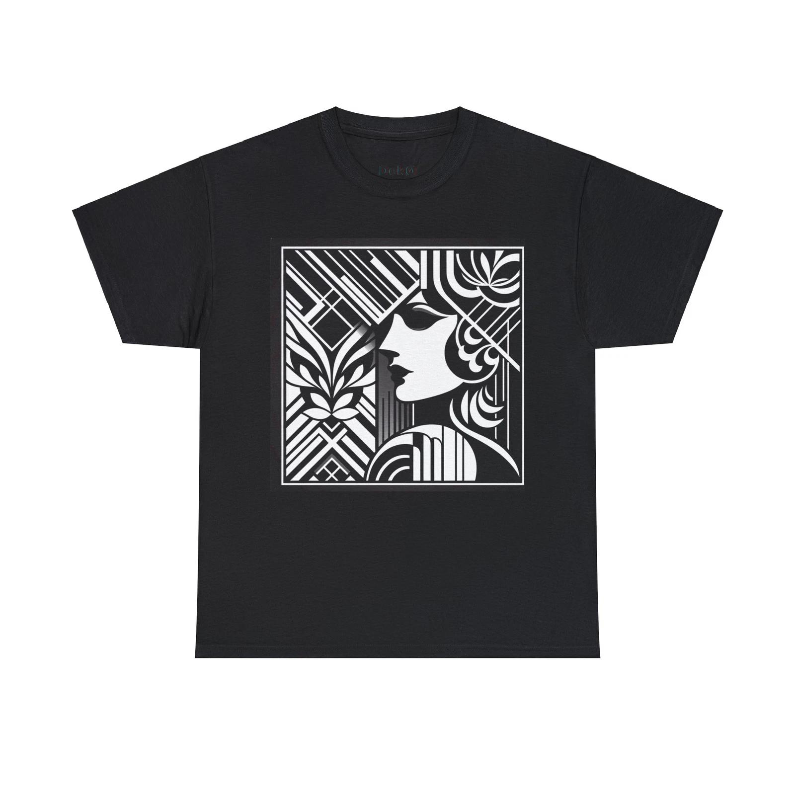 Unisex Adult T Shirt Designer Retro Elegance Female Silhouette Art Deco Flapper 2XL