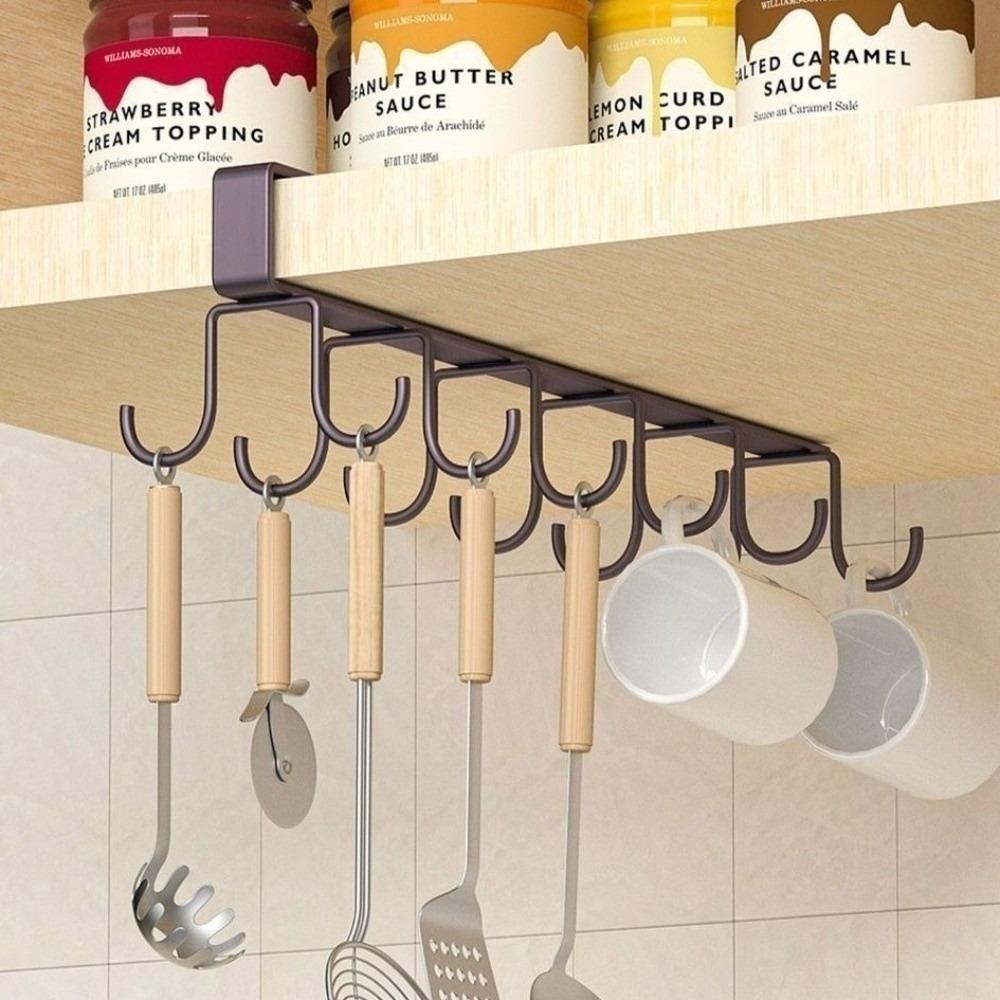 Metal Cabinet Mug Hook Space Saving Hook Organizer New Wardrobe Row Hook for Kitchen Bedroom