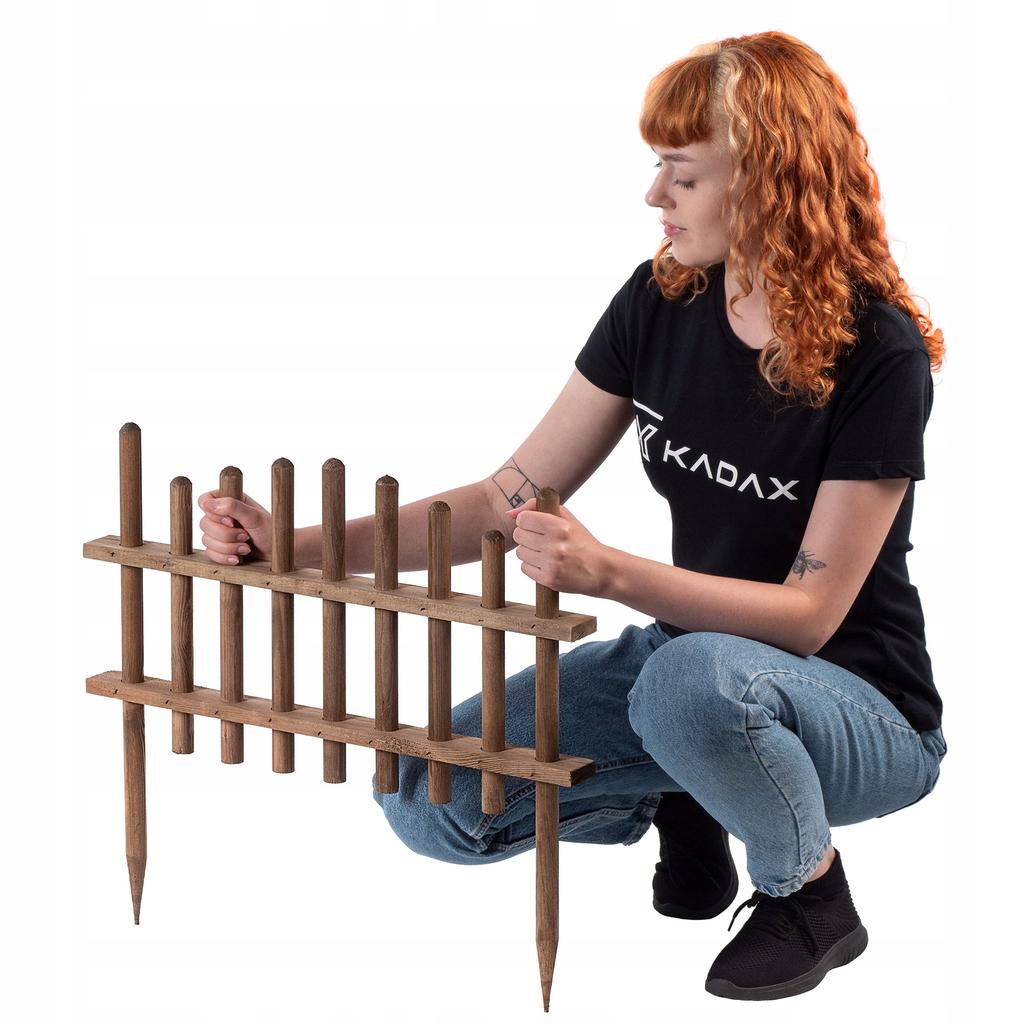 KADAX Hagegjerde Tre Palisade Hagekant 60x35cm Furu