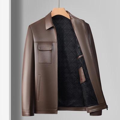 Men's Business Casual Faux Leather Jacket FMDH9258