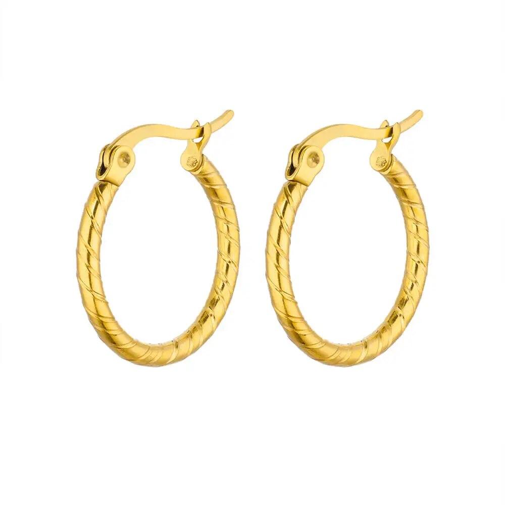 Cercei rotunzi vintage din oțel inoxidabil pentru femei Cercei geometrici 2024 Trending Statement Bijuterii pentru ureche Cadou de Crăciun BFF