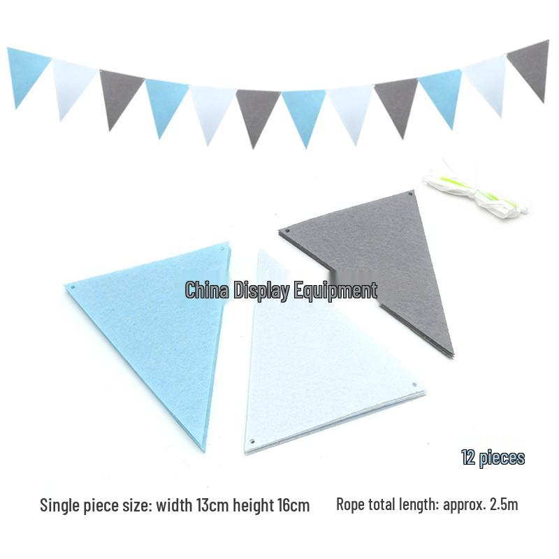 Triangle Flag Bunting for Kindergarten Decoration - Children's Room & Birthday Party Decor with Girlish Heart Design
