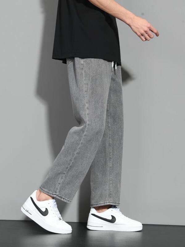 Dingfengbaoluo Men's High-Street Straight Casual Pants