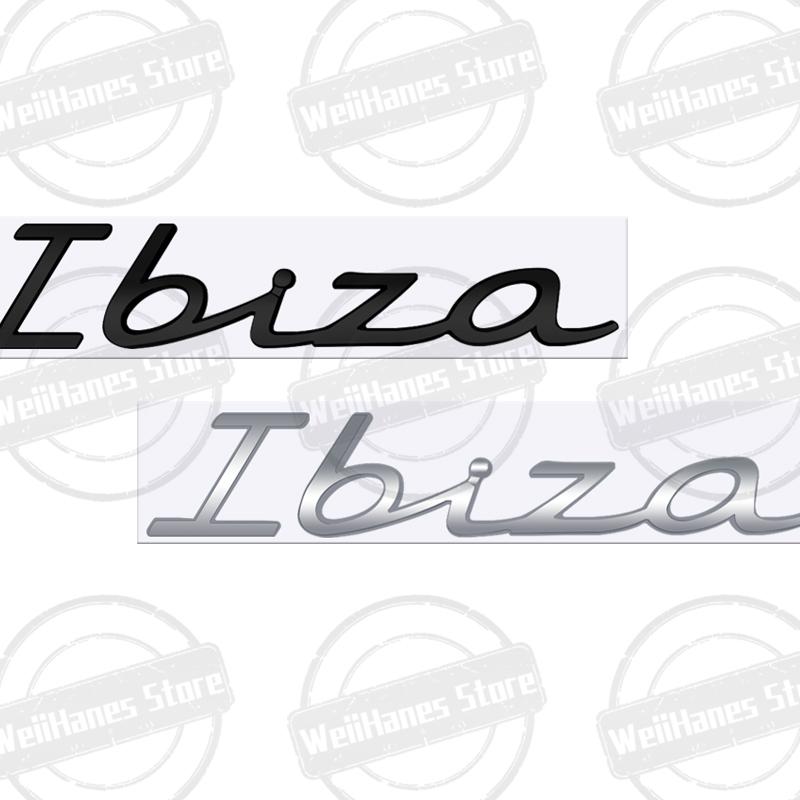 gycsn9 Metal For Ibiza Rear Badge Emblem Chrome Letter Logo Glossy Black Silver Red Accessories Sticker