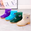 Rain Shoes Women's Water Shoes Fleece Thickened Waterproof Nonslip Rain Boots Women's Short Tube Waterproof Fashion Trend Work